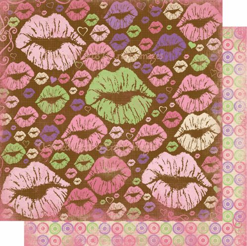 Bo Bunny Smoochable Paper - Hot Lips